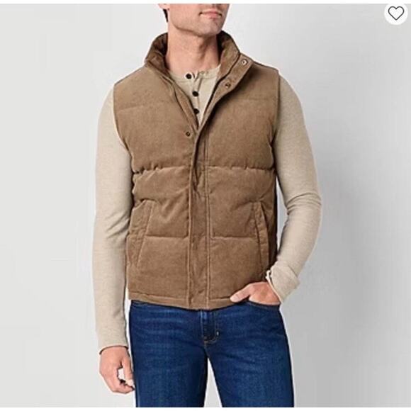 NWT Mutual Weave Corduroy Puffer Vest Brown Taupe Essense Men Size L Gorpcore - Picture 1 of 7